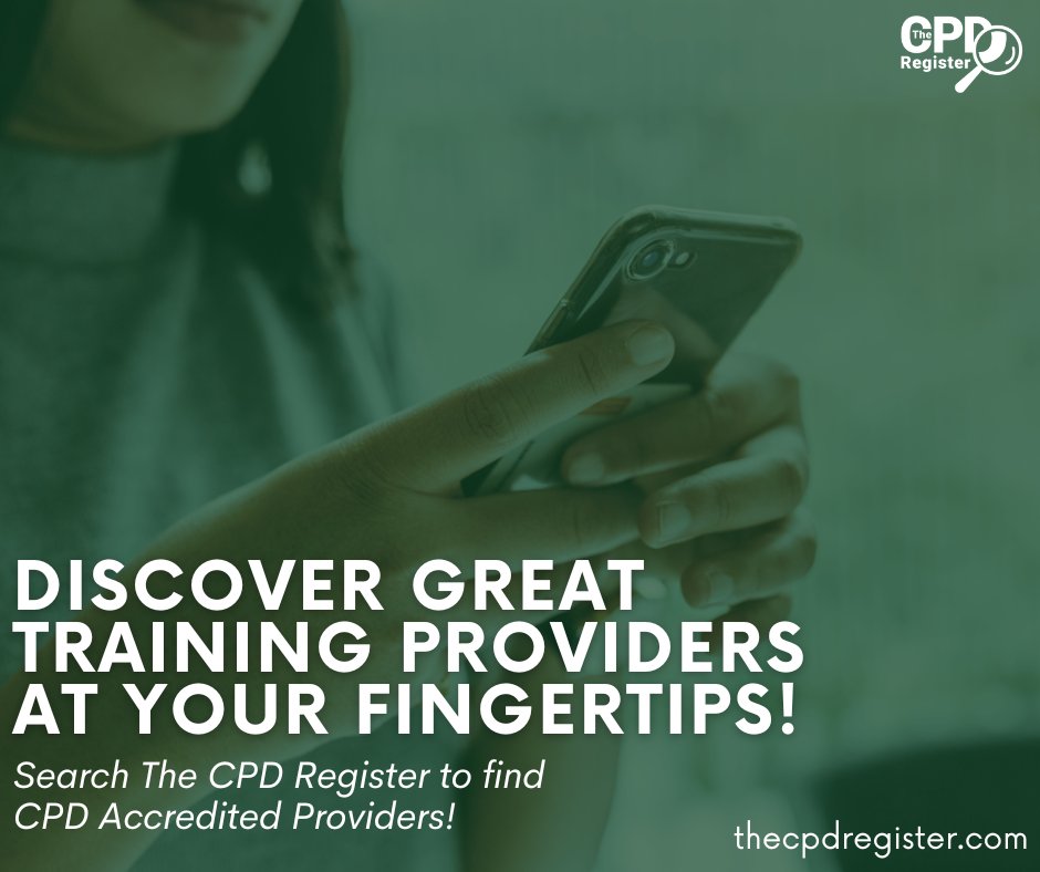 What if we told you that you could search for your perfect Training Provider on The CPD Register?

Not only can you search our database for your desired Training Provider, but you can search safely in the knowledge that each featured organisation has been approved by a profes ...