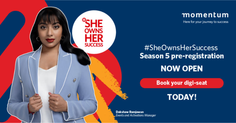 Momentum_za's tweet photo. Who’s underestimating your moves this year? It’s You vs. You this 2023. Our 5th #SheOwnsHerSuccess workshop series promises to be 5x (BIG)GER. Book your DIGI-SEAT NOW. Your move, next.