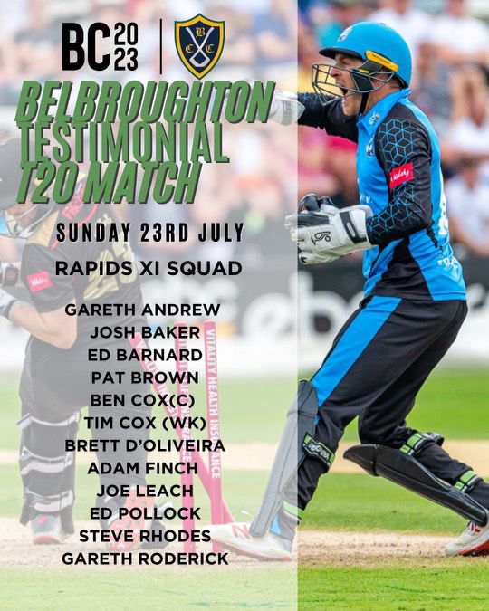 We are proud to announce Sunday’s Squad as chosen by The BCC Selection Committee and <a href="/BenCox10/">Ben Cox</a> has done us proud with a strong Rapids Squad. Looking like a great day for @BC23Testimonial 🏏