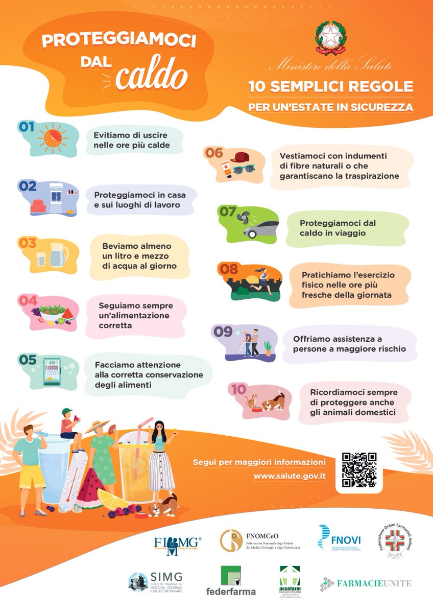 Api_Colf's tweet photo. Le regole del @MinisteroSalute per proteggersi dal caldo. #anziani #vulnerability https://t.co/ea7SjxKYiL