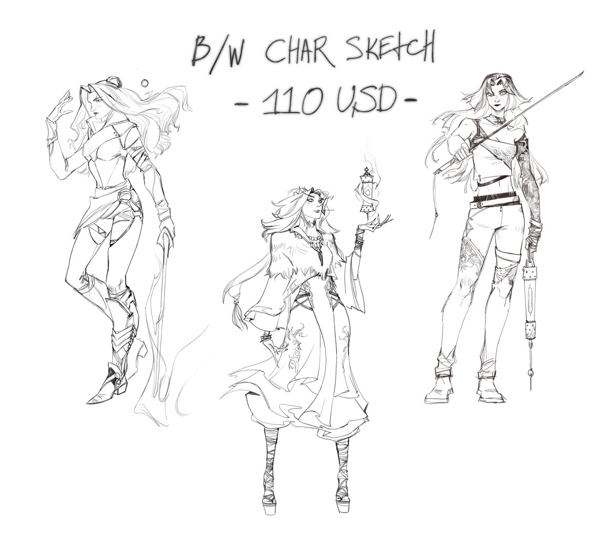 Hey guys! I want to take a few sketches of this type - 4 or 5 pieces! Please DM me if you interested) Any characters - something similar to what is in the examples