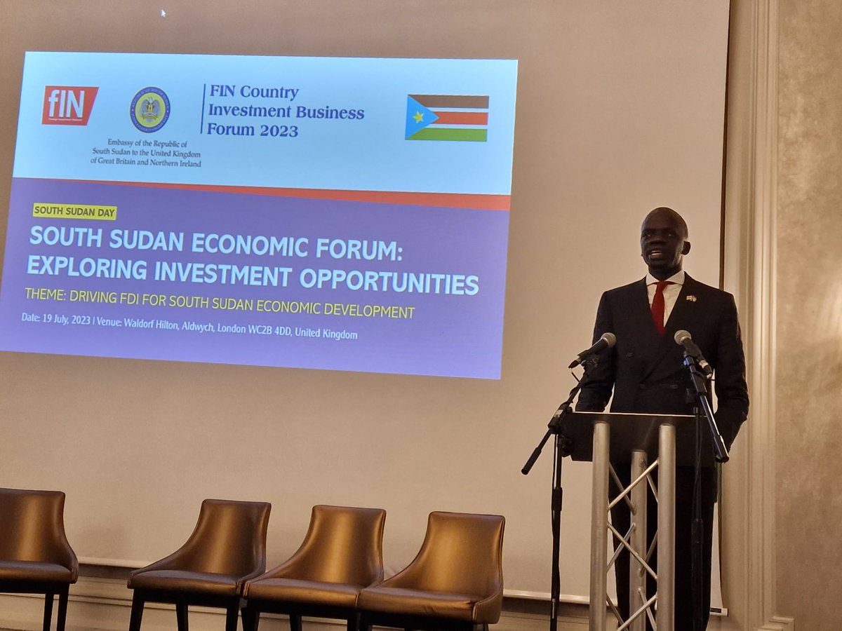 puot_kang's tweet photo. I participated in the South Sudan Economic Forum organized by the Embassy of the Republic of South Sudan to the United Kingdom of Great Britain and Northern Ireland in partnership with the Foreign Investment Network (fIN) under the leadership of H.E Amb. Agnes Oswaha, South Sudan Head of Mission to the UK and H.E Mrs Olayinka Fayomi Chairperson of the Foreign Investment Network (FIN) 

Under the Theme: Driving Foreign Direct Investment for South Sudan economic development. On this platform, I had a chance to speak to the audience about the beauty of our dear country South Sudan. I spoke about the abundant genuine resources and the number of wildlife in our Country that outnumbers the human population in the country. 

For the record, we are second to Kenya in terms of wildlife migration. I urge interested investors to visit South Sudan and invest in the tourism sector. The International Communities should explore Investment opportunities in the Agricultural sector, Fisheries, Oil and many more. Peace has come and there is no more insecurity. Come and invest.
#SSOT