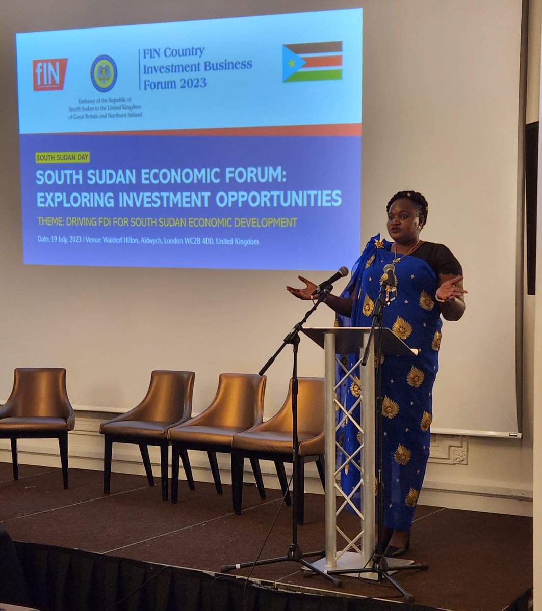 puot_kang's tweet photo. I participated in the South Sudan Economic Forum organized by the Embassy of the Republic of South Sudan to the United Kingdom of Great Britain and Northern Ireland in partnership with the Foreign Investment Network (fIN) under the leadership of H.E Amb. Agnes Oswaha, South Sudan Head of Mission to the UK and H.E Mrs Olayinka Fayomi Chairperson of the Foreign Investment Network (FIN) 

Under the Theme: Driving Foreign Direct Investment for South Sudan economic development. On this platform, I had a chance to speak to the audience about the beauty of our dear country South Sudan. I spoke about the abundant genuine resources and the number of wildlife in our Country that outnumbers the human population in the country. 

For the record, we are second to Kenya in terms of wildlife migration. I urge interested investors to visit South Sudan and invest in the tourism sector. The International Communities should explore Investment opportunities in the Agricultural sector, Fisheries, Oil and many more. Peace has come and there is no more insecurity. Come and invest.
#SSOT