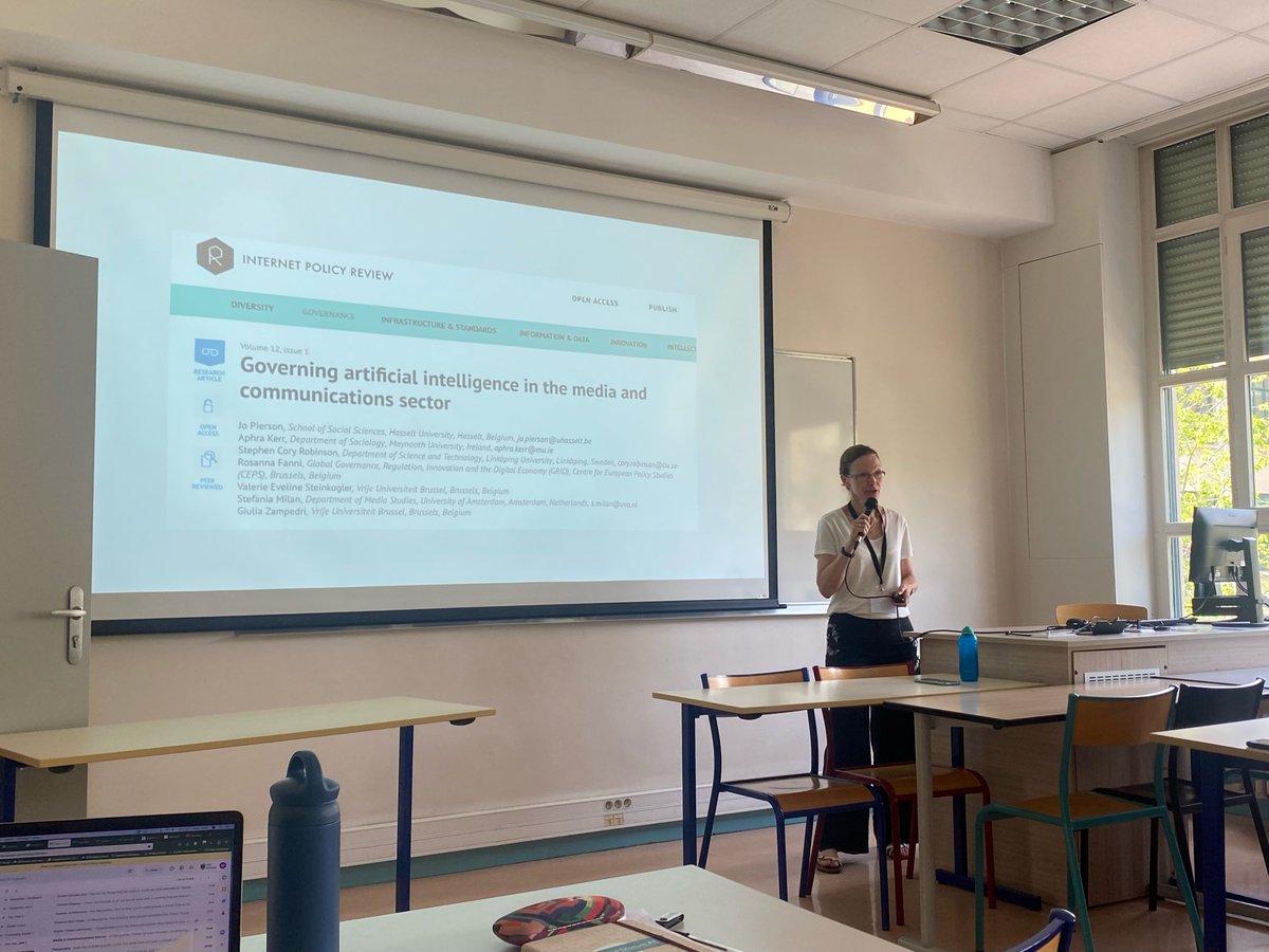 AphraK's tweet image. Really enjoyed presenting at the IAMCR Lyon23 conf. We presented on AI Governance and blindspots from a media and  communications perspective, published in IPR. See  paper at lnkd.in/efJjaSVU  Thanks to Gizem Yardımcı for photo. @IAMCRtweets @ADAPT @MU__SSI #IAMCR2023
