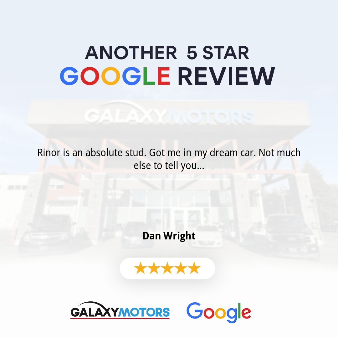 Another 5 Star Google Review! Thank you for working with us Dan Wright.
#5StarGoogleReview #GalaxyMotors