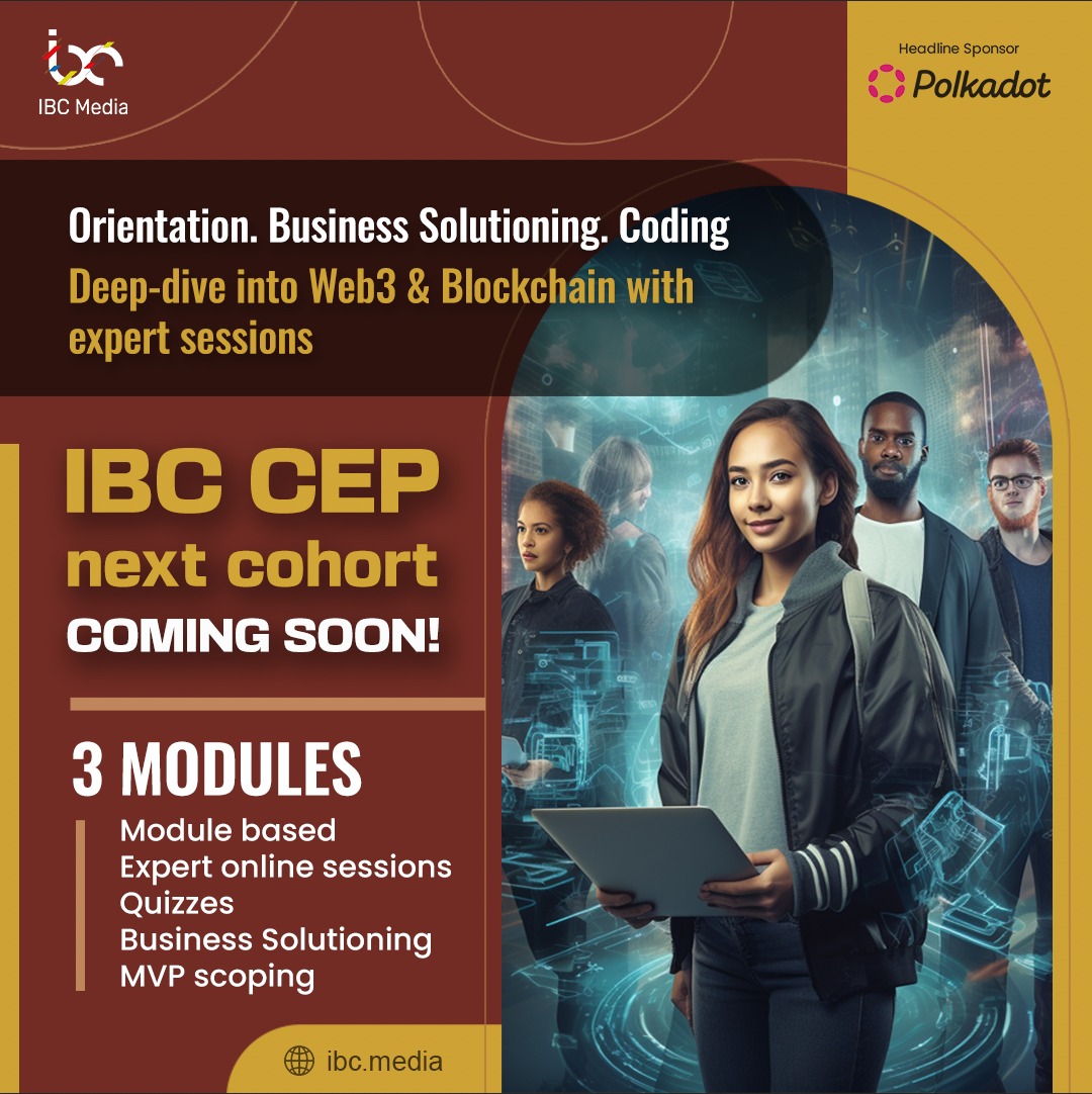 IBCMedia_'s tweet photo. 🚀 IBC CEP, your gateway to Web 3 &amp; Blockchain! 
💡 3 Modules, expert-led online sessions, Business Solutioning &amp; Coding. 
📚 Assess your progress with quizzes. 
Don't miss this opportunity! #IBCCep #Web3 #Blockchain https://t.co/f50MY9Puxw