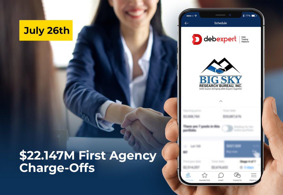 Debexpert_com's tweet photo. NEW AUCTION FROM DEBEXPERT
Bidding ends July 26, 2023

SELLER: Big Sky Research Bureau, inc.

- 11881 Household item loans
- Average Balance $1,846
- National pool selection
- All Media Available

More information on https://t.co/lSTO18Cozs https://t.co/Sk4LI2S9n0
