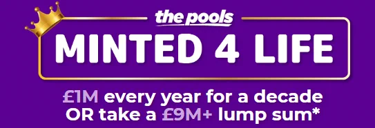MINTED 4 LIFE💰 WEDNESDAY DRAW: Match 5 numbers + Cash Ball: £1m every year for a decade or a £9m+ lump sum* Match 5 numbers: £100,000 8 prize tiers in total! Find out more below👇 bit.ly/3Od1Cpp 18+. BeGambleAware. UK only. *Ts & Cs apply. #lottery #pools