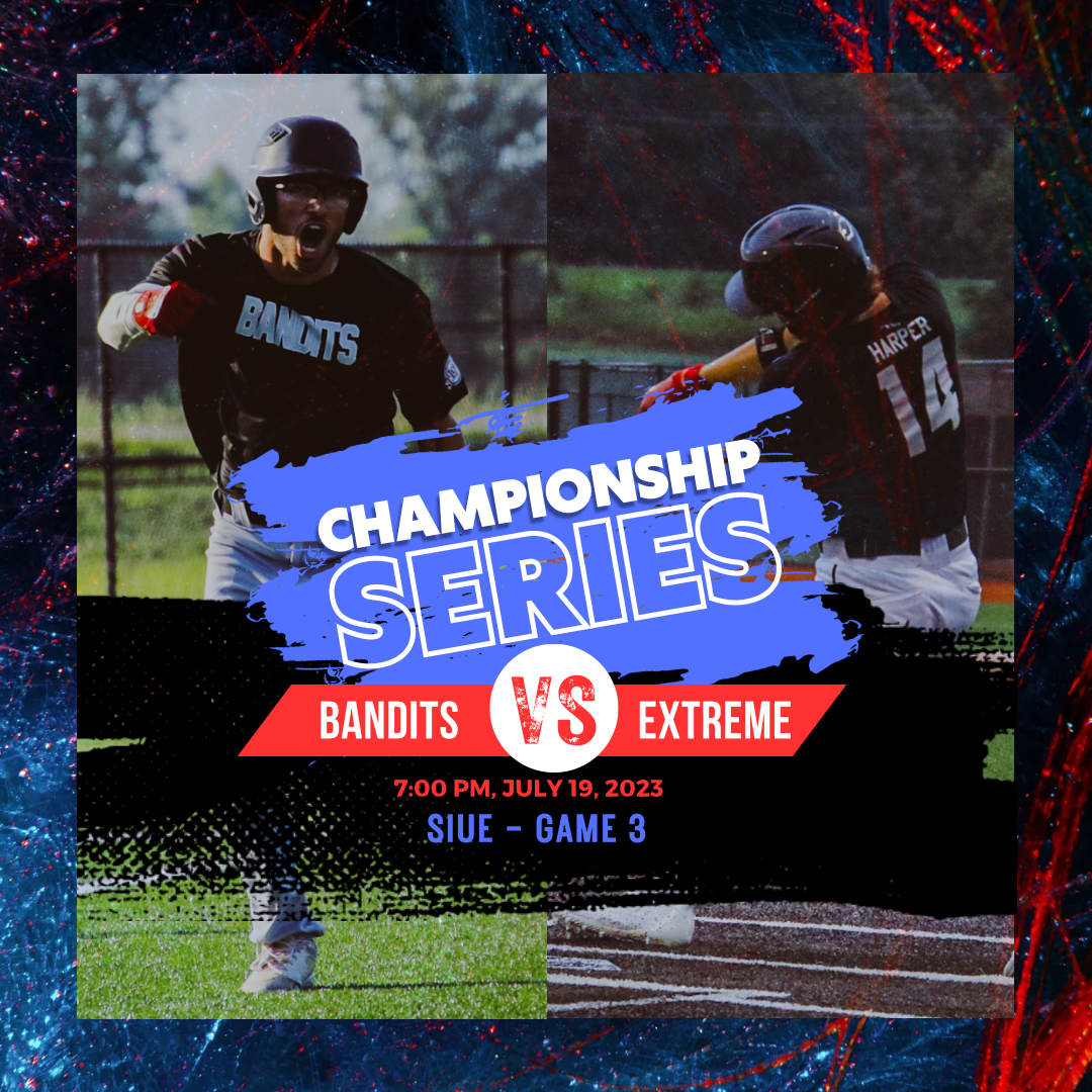 stlcollegebb's tweet photo. 🚨Possible series final tonight!🚨

Bandits currently lead the series 2-0.

A win tonight means they will be our 2023 Metro Collegiate Champions!

Game will be played at 7:00 PM @ SIUE. https://t.co/a7fmH530X0