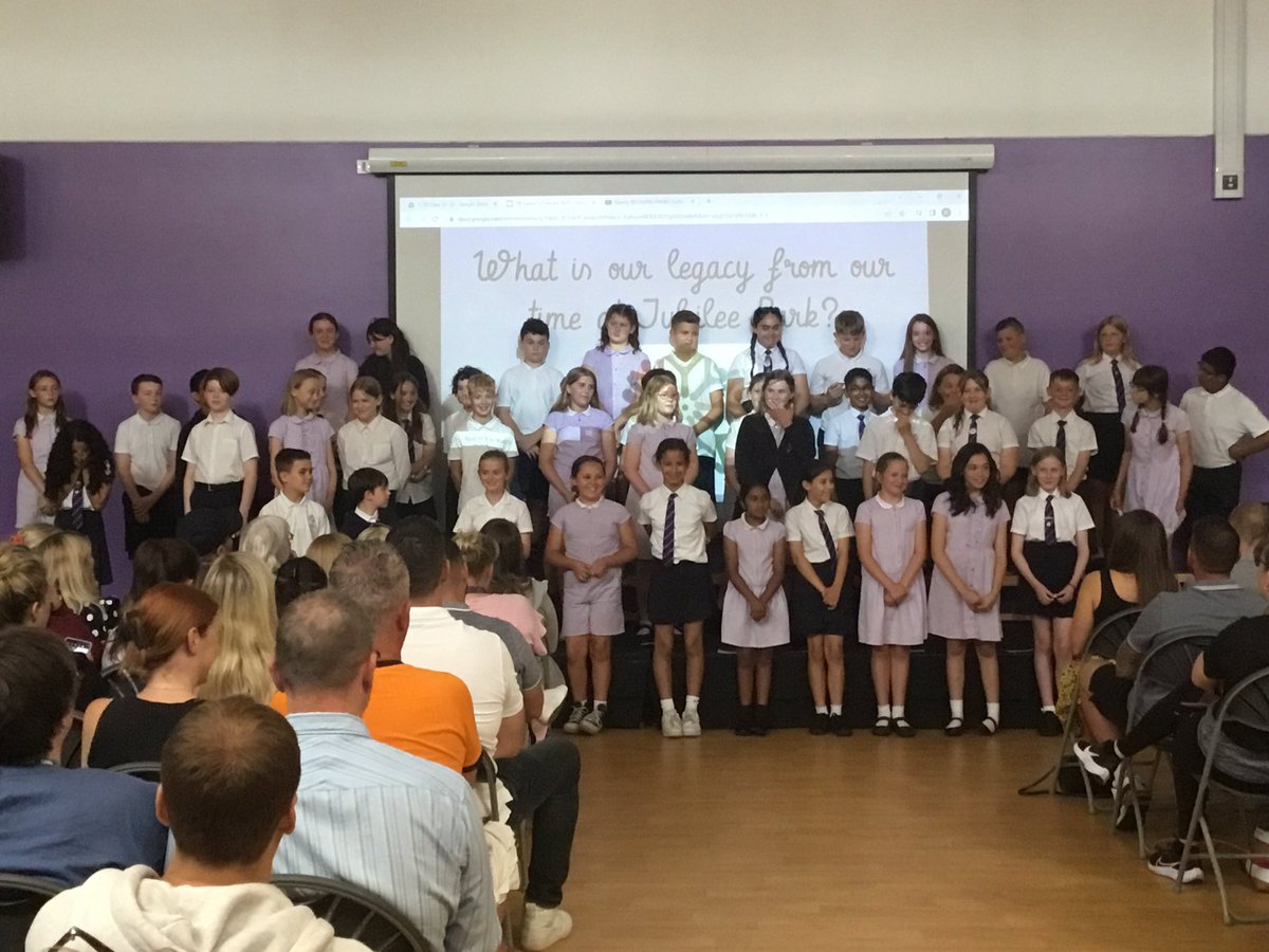 Proud of Year 6 performing at their leavers concert today! @JubileeParkPS 💜💚🌟