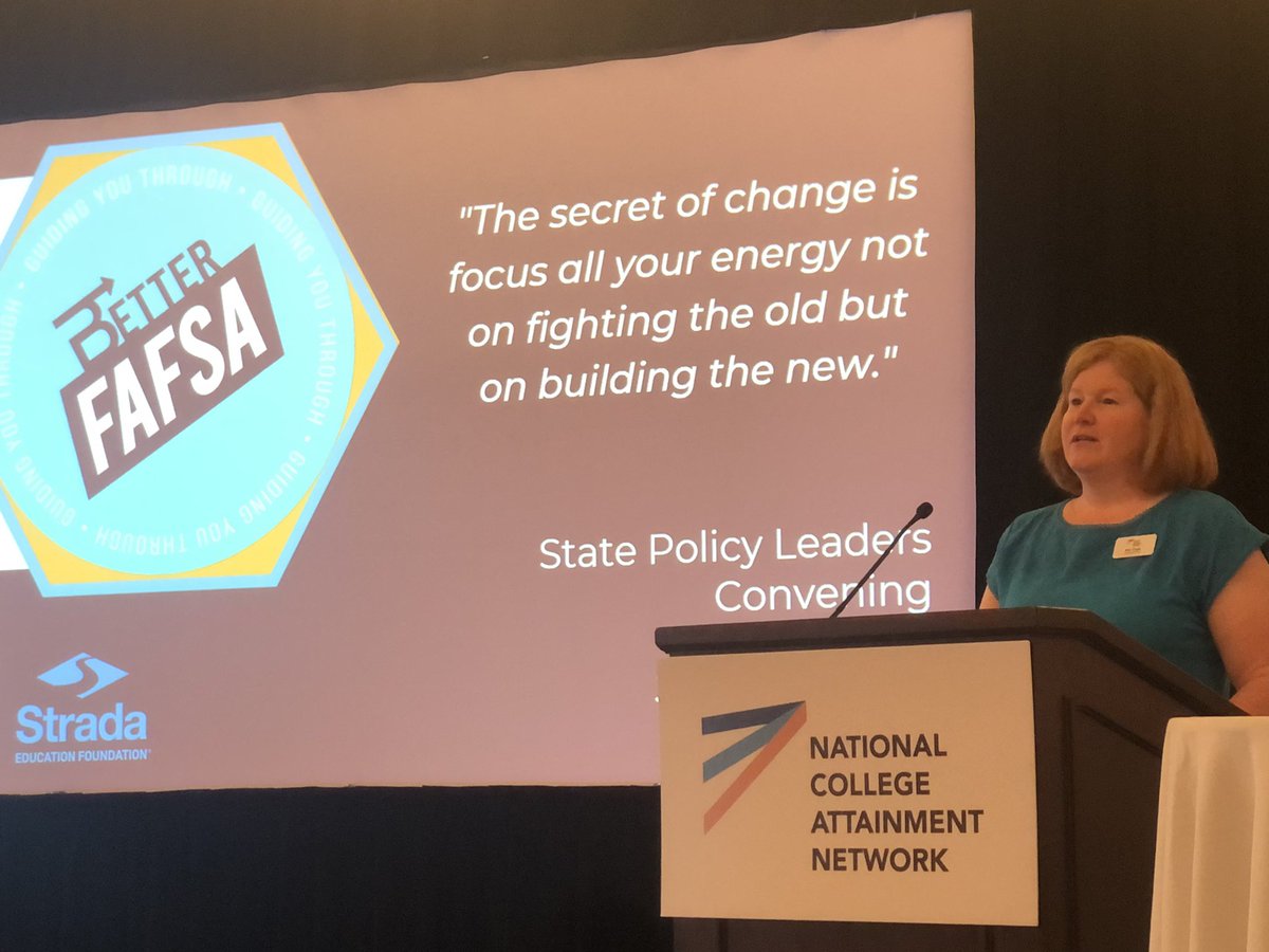NCANetwork's tweet photo. We’ve got financial aid leaders from 39 states gathered in DC this morning to ensure that the transition to #BetterFAFSA goes well! #BetterFAFSASummit https://t.co/0QGUHvDfKL