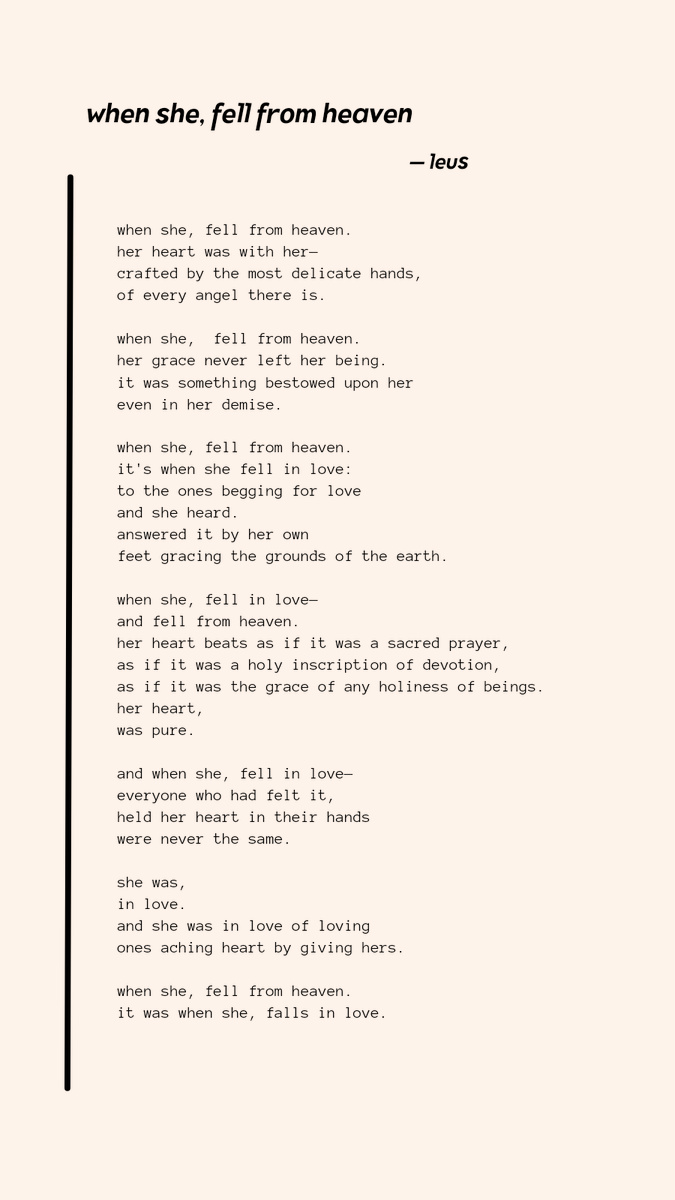 when she, fell from heaven
                                                  — leus