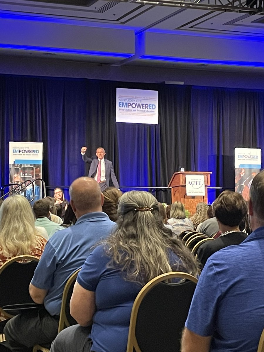 Opening Session at the CTE Conference… Dr. Todd Whitaker speaking on What Great Educators Do Differently.  A great teacher is in a bad mood; how many people in the room know the teacher is in a bad mood? One, the teacher. #KACTE