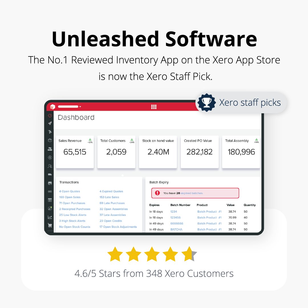 We're Xero Staff Pick! Which means those crazy peeps at Xero rate us so much they've put us in pole position 🏁 for ENTIRE month in the #Inventory and #Manufacturing categories. Thank you for your fandom <a href="/Xero/">Xero</a> 🎉🙏