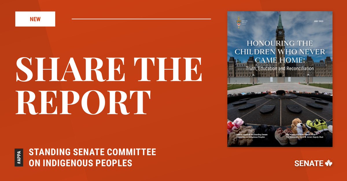 (1/2)⚠️Content warning: Violence related to Indian Residential Schools

Read the report – Honouring the Children Who Never Came Home:
Truth, Education and Reconciliation: sencanada.ca/en/info-page/p…

#SenCA #APPA #NCTR_UM #EveryChildMatters #IndigenousPeoples <a href="/OSI_BIS/">OSI-BIS</a> <a href="/NCTR_UM/">NCTR</a>