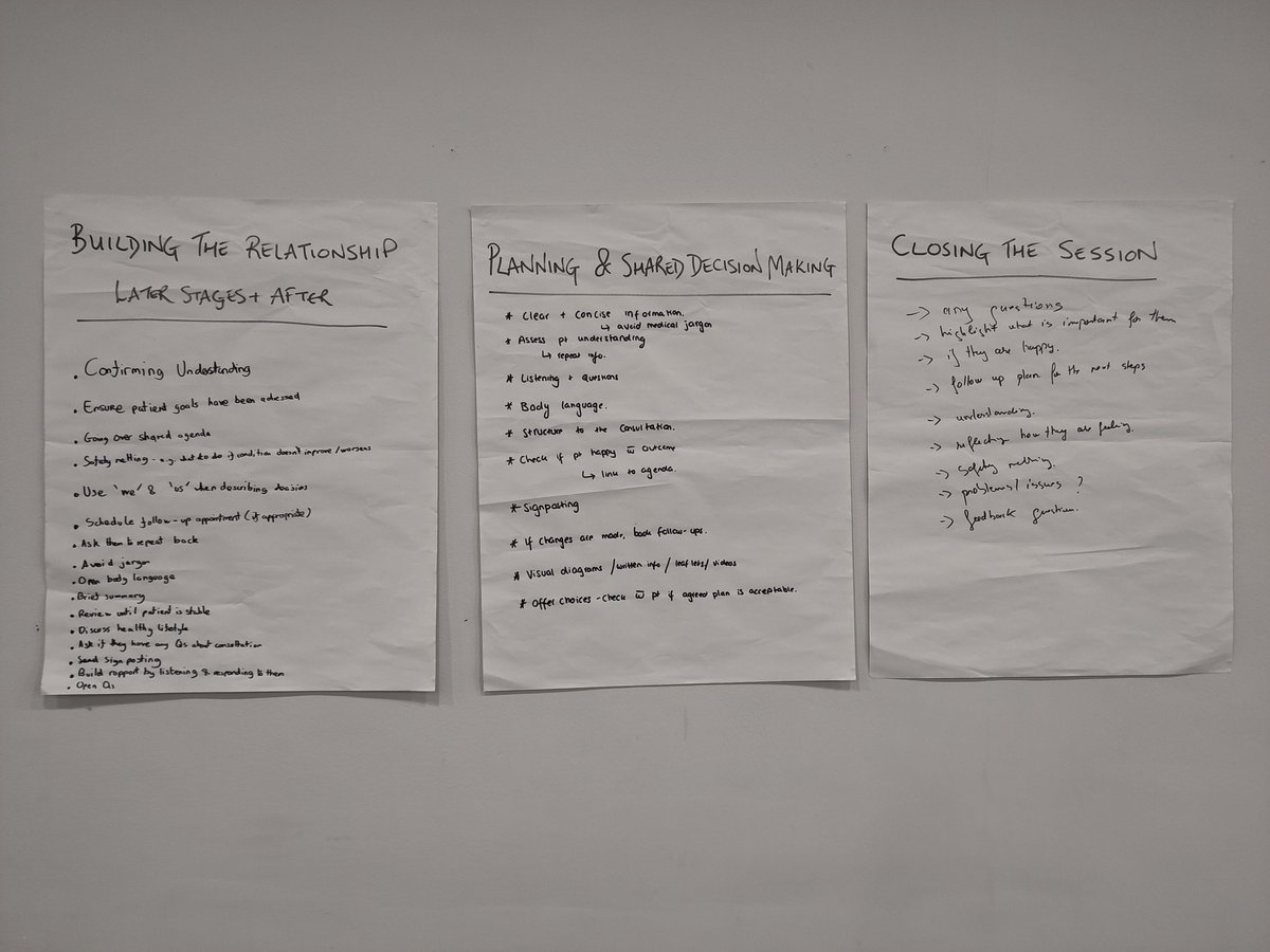 Sam_J_Buckland's tweet photo. Stages of a consultation and adapting consultations. Lots of demonstration of #personcentredcare @cppeengland @CPPEPCPEP Module 1 Day 3 ....... https://t.co/EozAHpYgFY