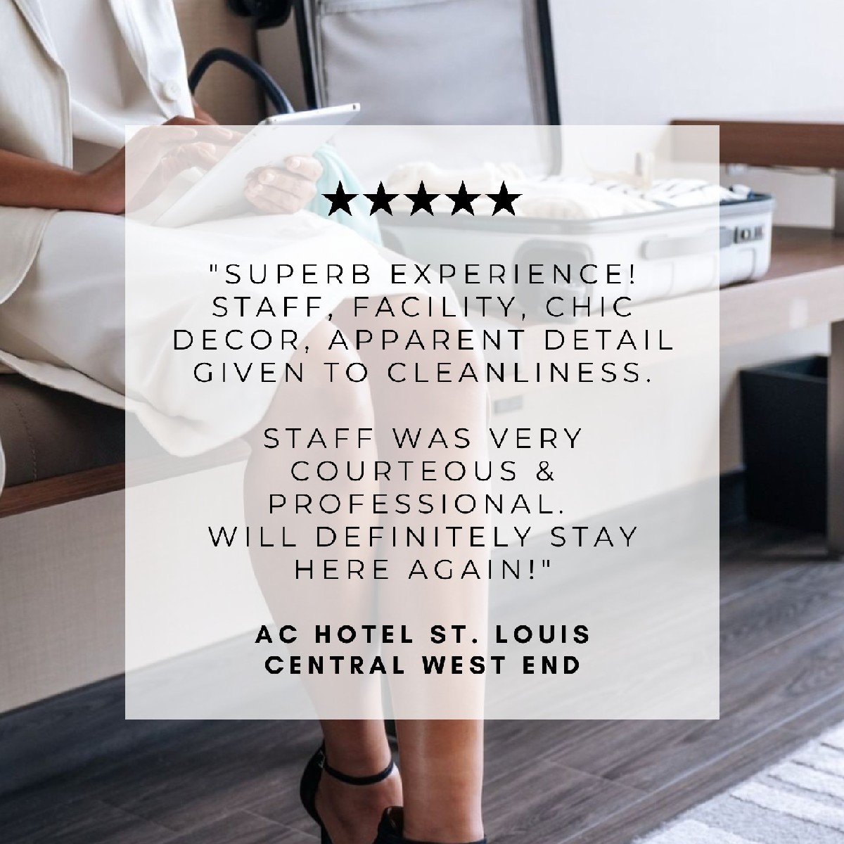 ⭐️⭐️⭐️⭐️⭐️ | Everything at the AC Hotel has been optimized to create a comfortable, elegant and effortless stay. 

Book your stay with us via our link in bio today. #GuestReview #ACHotels #ACHotelCWE