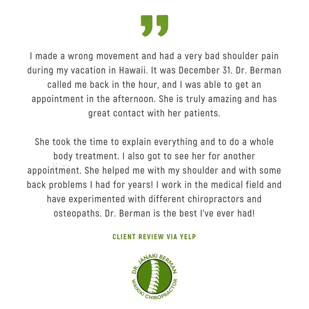 DrJanakiEBerman's tweet photo. From the bottom of my heart, thank you to all my clients for your kind words and support! To set up an appointment, call or text me at (808) 225-2120. https://t.co/ri6v50yWaB