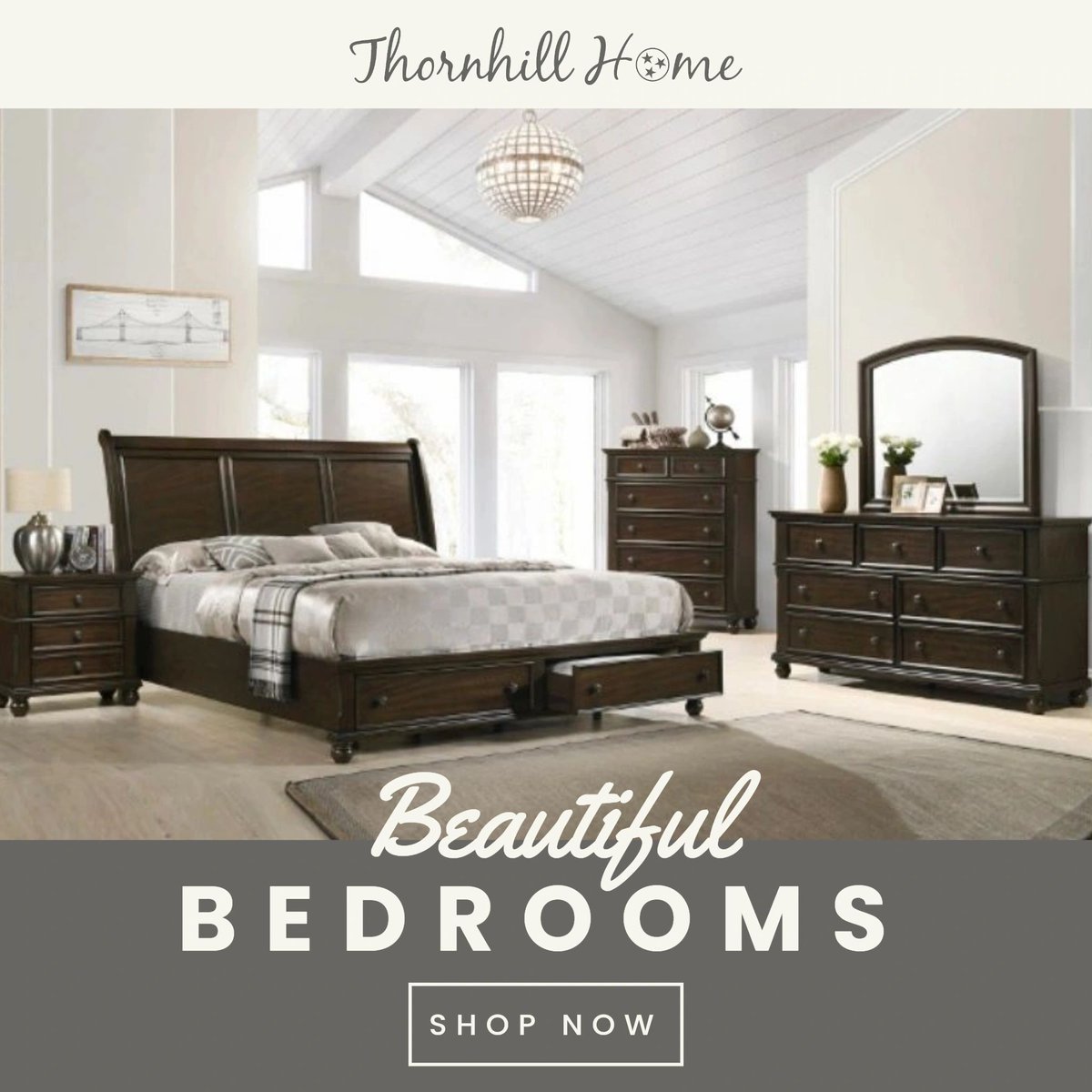 Make your bedroom a true reflection of yourself with our beautiful and affordable bedroom furniture sets! From cozy to contemporary, we have a style to match your taste. Come shop with us any day of the week.🕰️

💻 ThornhillHome.com 24/7