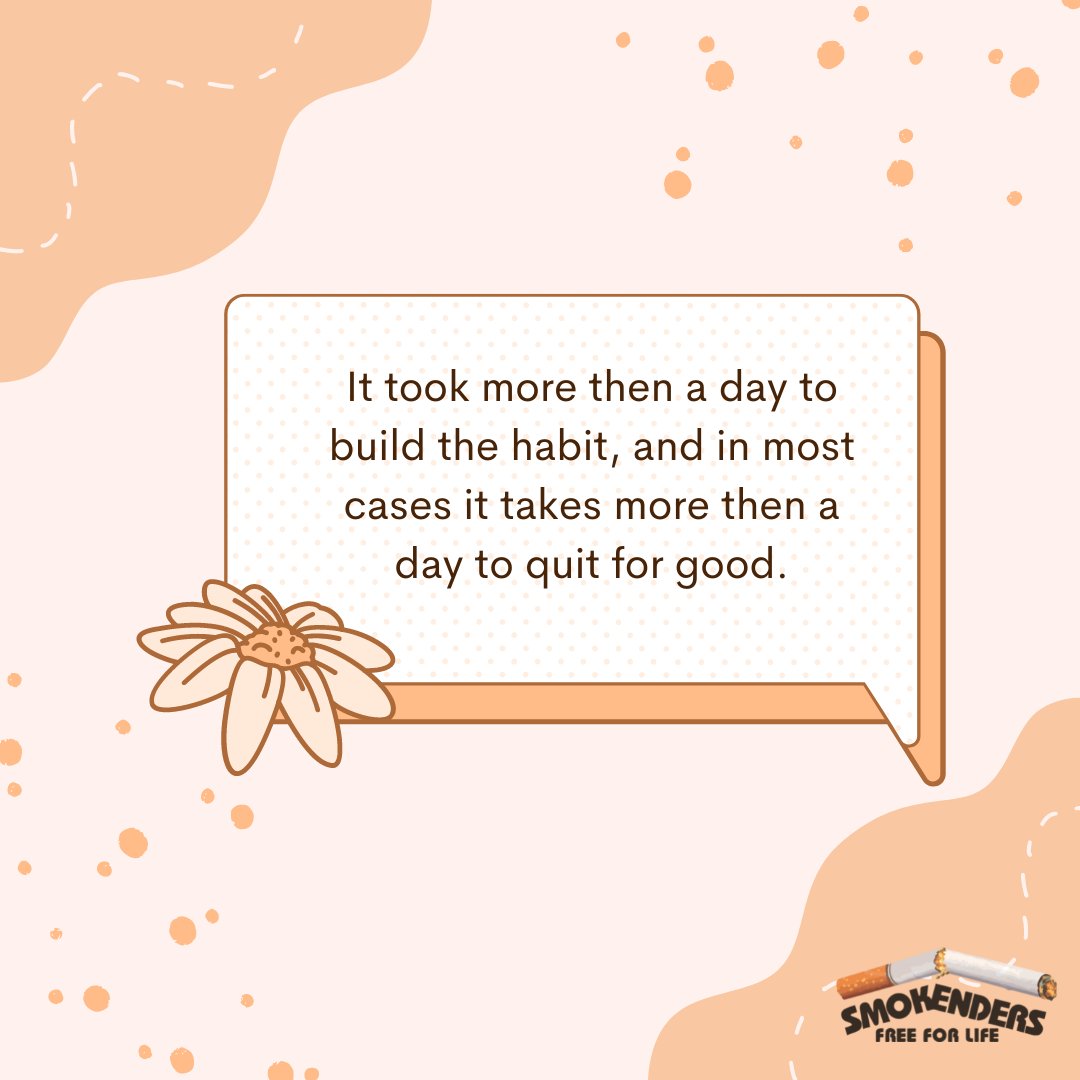 After years of smoking, it's ingrained in your day-to-day life and existence. Most people don’t overcome this habit overnight - it takes time. The Smokenders program can help you quit once and for all.

 #healthyliving #smokefree #quitsmoking #Health #addiction