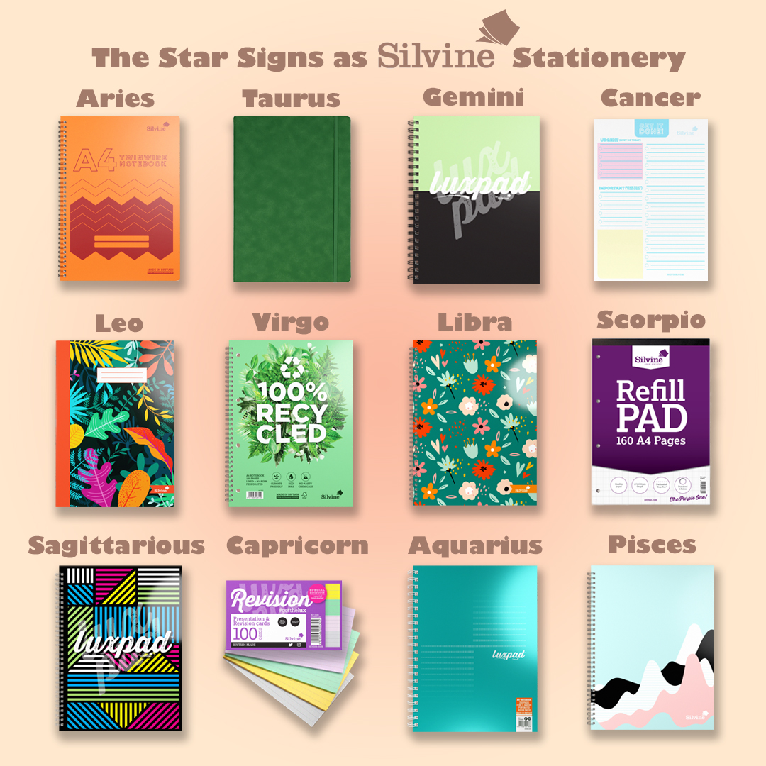 ✨ The Star Signs as Silvine Stationery ✨

Whether you are a studious Scorpio or a calligraphy loving Capricorn, there is something for everyone at Silvine!

💖 Comment your star sign below 👇