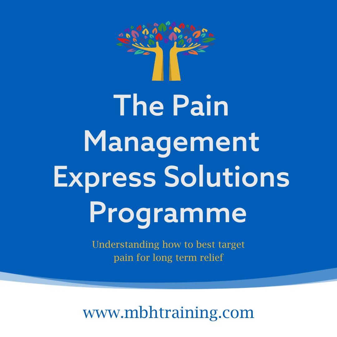 Looking for a fast, effective and affordable solution to your #ChronicPain ?

The #PainManagementExpressSolutions programme is here to help! This outlines bite sized ways to #Sustainably reduce your #Pain in the long term.

Find out more- mbhtraining.com/pain-managemen…