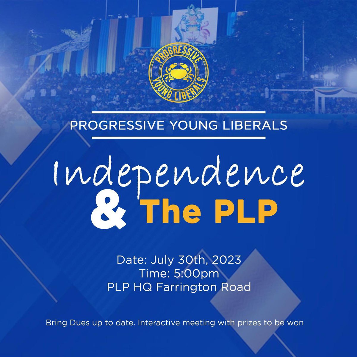 pyl4plp's tweet photo. 🎉 Join us this Sunday for an electrifying meeting on Bahamian independence &amp; the game-changing role of PLP! 🇧🇸 Win prizes, get surprised, and dive into our vibrant national history! Don't miss out on this exciting event! #Bahamas #Independence #PLP #History #FunTimes 🎁🌟 https://t.co/scBiP5oUW0