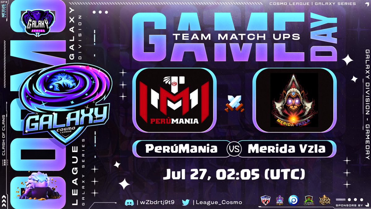Hoy  Una Buena Batalla en el torneo @League_Cosmo  entre Perumania vs Mérida Vzla

7pm México 
Suerte a Los Muchachos 
🙌