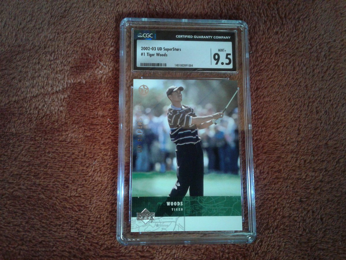 2002-03 UD SuperStars *1 Tiger Woods CGC 9.5 MINT+  
What do you think of there new label ? @CardPurchaser  @ChasingCardsTV   @MDRANSOM1 https://t.co/Dn8Mm5MBKi