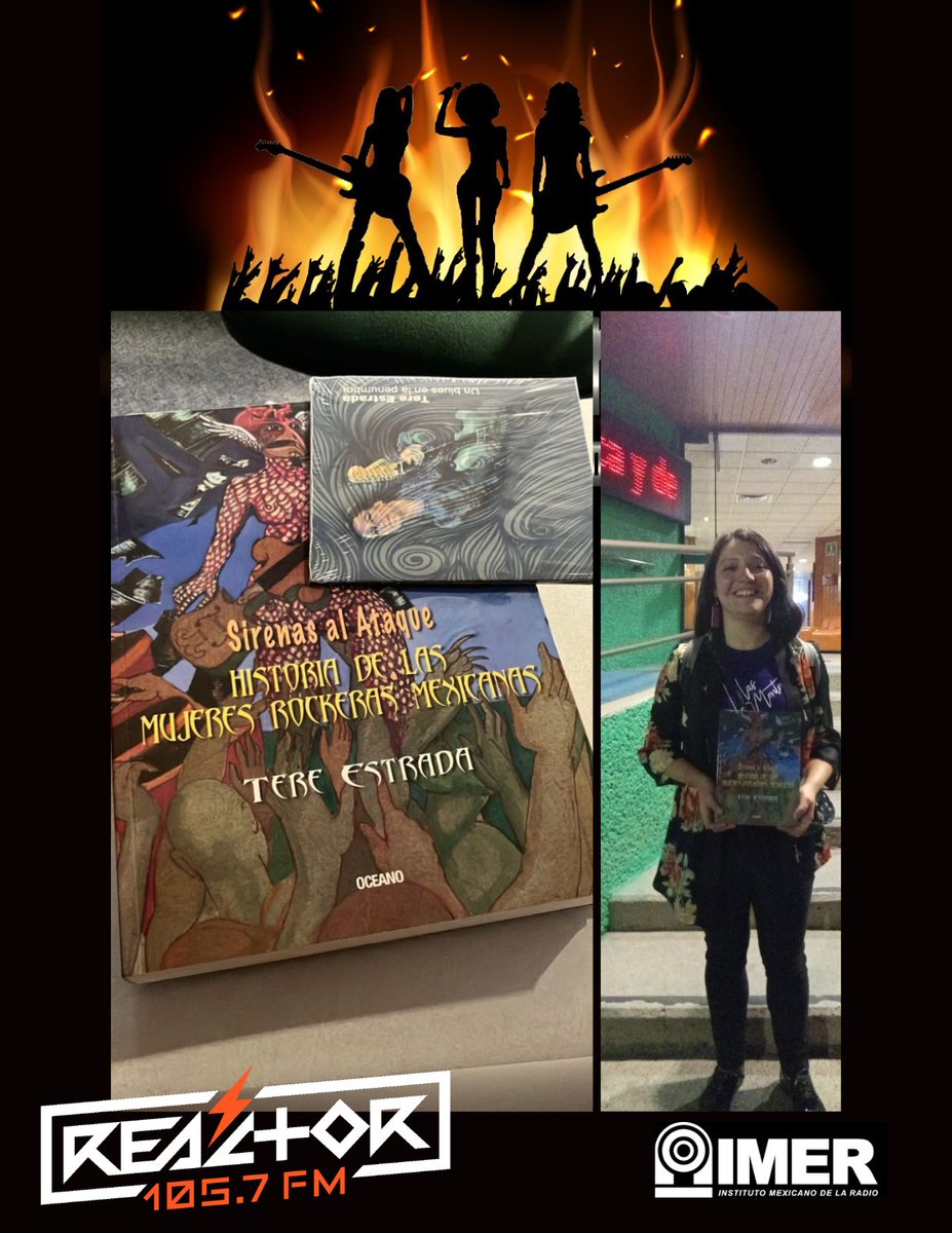 Amazonas105's tweet photo. Hace algunas semanas pasamos a la cabina de @Reactor105 en los estudios del @imerhoy por este valioso libro de Tere Estrada acerca de las mujeres mexicanas en el Rock.
En la foto vemos @GxbySkeleton en las instalaciones del IMER
Gracias a Christian Padilla, gerente de reactor. https://t.co/vH7VO6V2Ak