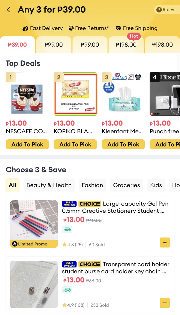 LazadaPH's tweet photo. Today's a good day! Kasi you can choose any 3 items from just ₱39 on https://t.co/cgdFy5beV0!🤯

Kaya may #LazadaPH vouchers kami for 3 winners! Just:

1. Shop for any 3 on https://t.co/cgdFy5beV0
2. Reply👇 a screenshot of your cart or checkout
3. RT &amp; use #YourSulitipidChoice https://t.co/Wki2RNiC6L