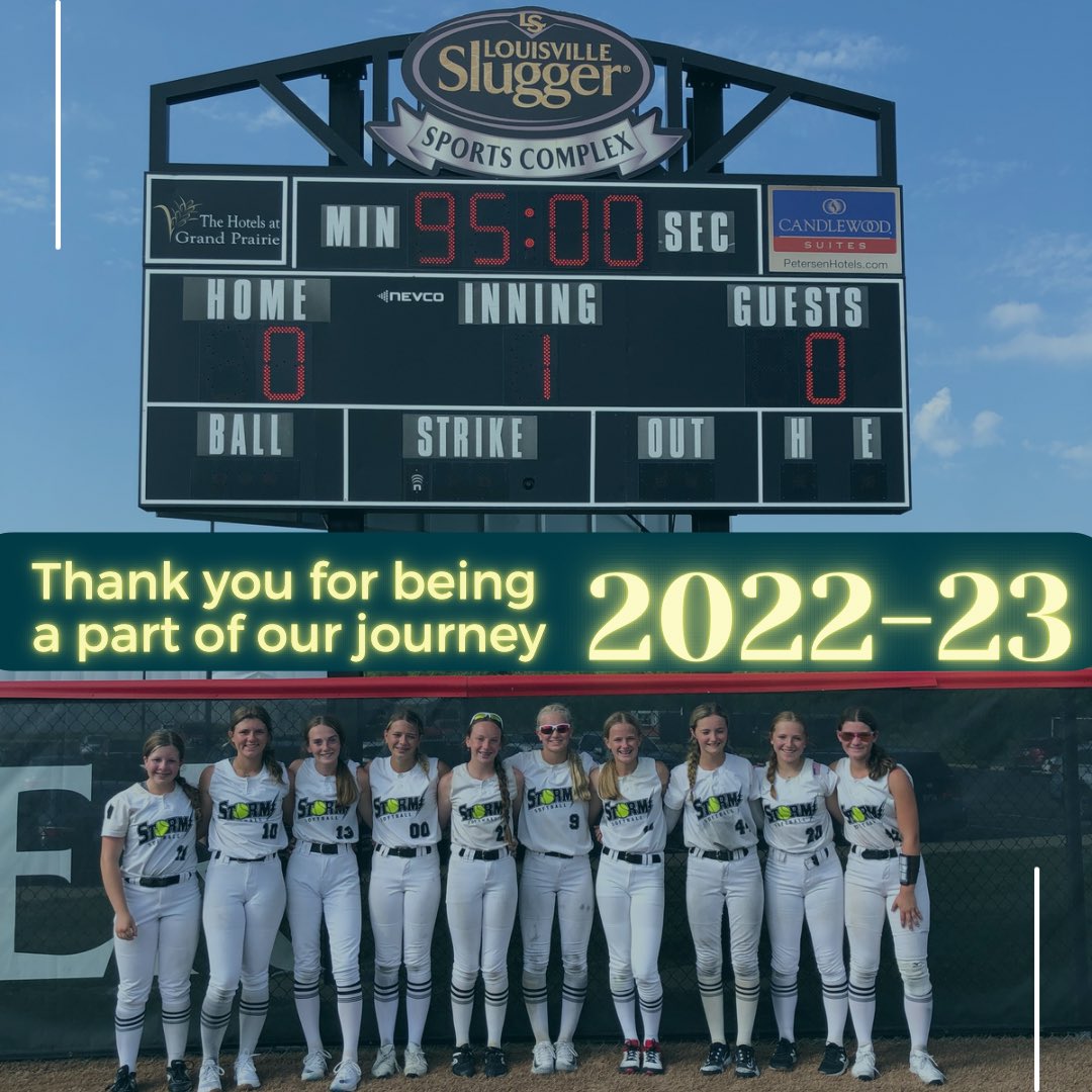 StormSoftballWI's tweet photo. Thank you to every player, parent & fan who was part of our journey for the 2022-23 season. What an incredible experience. We will be backโฆbigger, stronger and better than ever. ๐ฅโก๏ธ https://t.co/vDCUeg0fA1