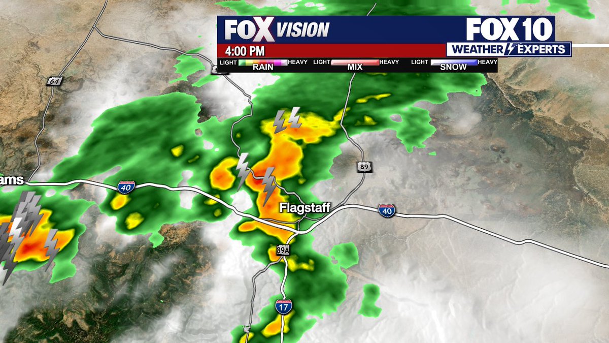 ⛈️⛈️ For Flagstaff! Check out the view from the @DiscoverFlg cam. @FOX10Phoenix News isn't on this afternoon because of the World Cup, but if there are any severe warnings I'll share them on here.