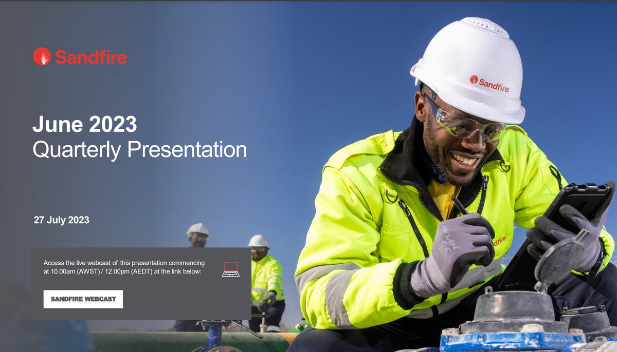 Sandfire is pleased to advise that we released our June 2023 Quarterly Report today, outlining our operating results for the period and FY2023.

You can read the full details of the quarterly results here bit.ly/sfrJune23