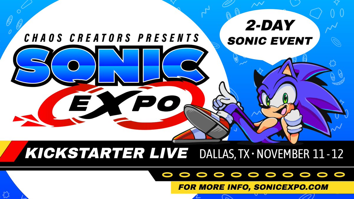 SURPRISE! We are launching a brand new experience featuring guests you love (and more) Go follow @SonicExpo and support the project on Kickstarter! See you November 11-12, 2023 Texas~🤠