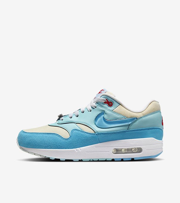 SOLELINKS's tweet photo. Ad: Puerto Rican Day x Nike Air Max 1 'Blue Gale and Barely Blue' releases tomorrow (7/27) at 7am PT/10am ET => https://t.co/hdhXH2VT0O https://t.co/ctNaGtyoBB