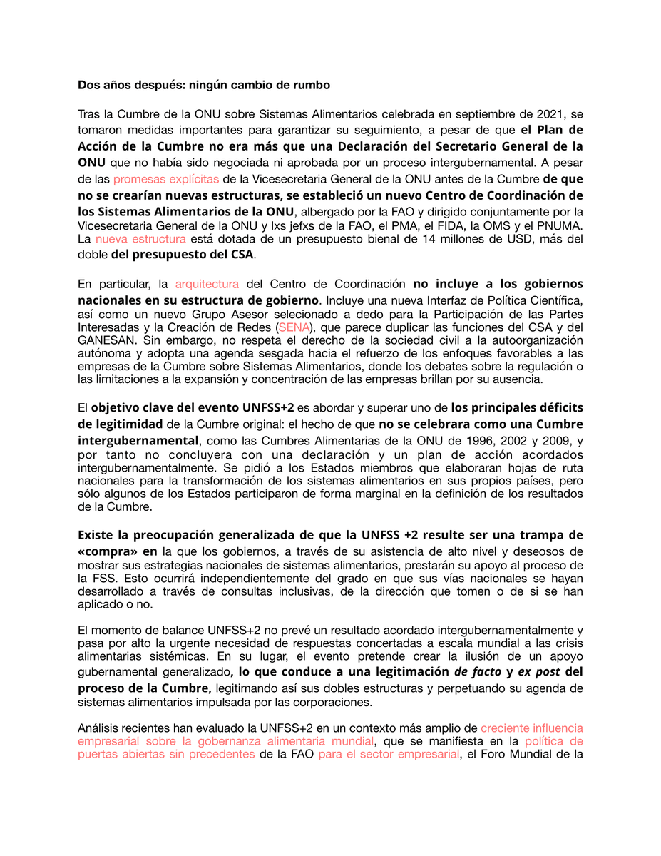 elpoderdelc's tweet image. ¡Queremos sistemas alimentarios para las personas y el planeta!

Urge priorizar las necesidades, demandas y derechos de las personas más afectadas por la crisis alimentaria, que ignora la #UNFSS2023, mientras propaga sistemas alimentarios industriales⚠️🧑🏽‍🌾.

#FoodSystems4People