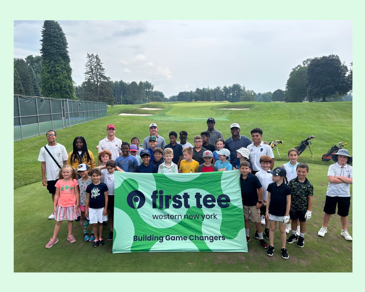 FirstTeeWNY's tweet photo. It was awesome to see everyone have such a great time at the Monroe Invitational Junior Clinic! Thank you to everyone who made it such a success, and most importantly helped #buildgamechangers with us today! https://t.co/tvktLMDKMv