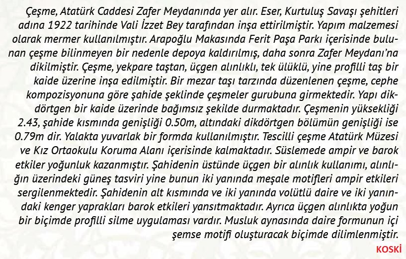 HafKonya's tweet photo. ZAFER ÇEŞMESİ

Konyalıların önemli buluşma noktası olan Zafer'in adının Zafer Çeşmesinden geldiğini biliyor muydunuz?

#Konya #Zafer #Zaferçeşmesi https://t.co/EQf7raLvws