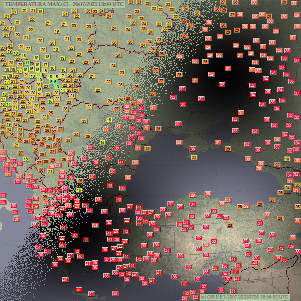 The Mediterranean Heat Wave moved Eastward today with up to 46.1C in Greece and 43C in Bulgaria.
All time records broken:

GREECE

44.4 Skyros
40.7 Syros

TURKEY

43.2 Izmir (3rd largest city of Turkey)
40.5 Florya
43.6 Bandirma  (tied)

Algeria is still scorching:49.3C in Adrar.