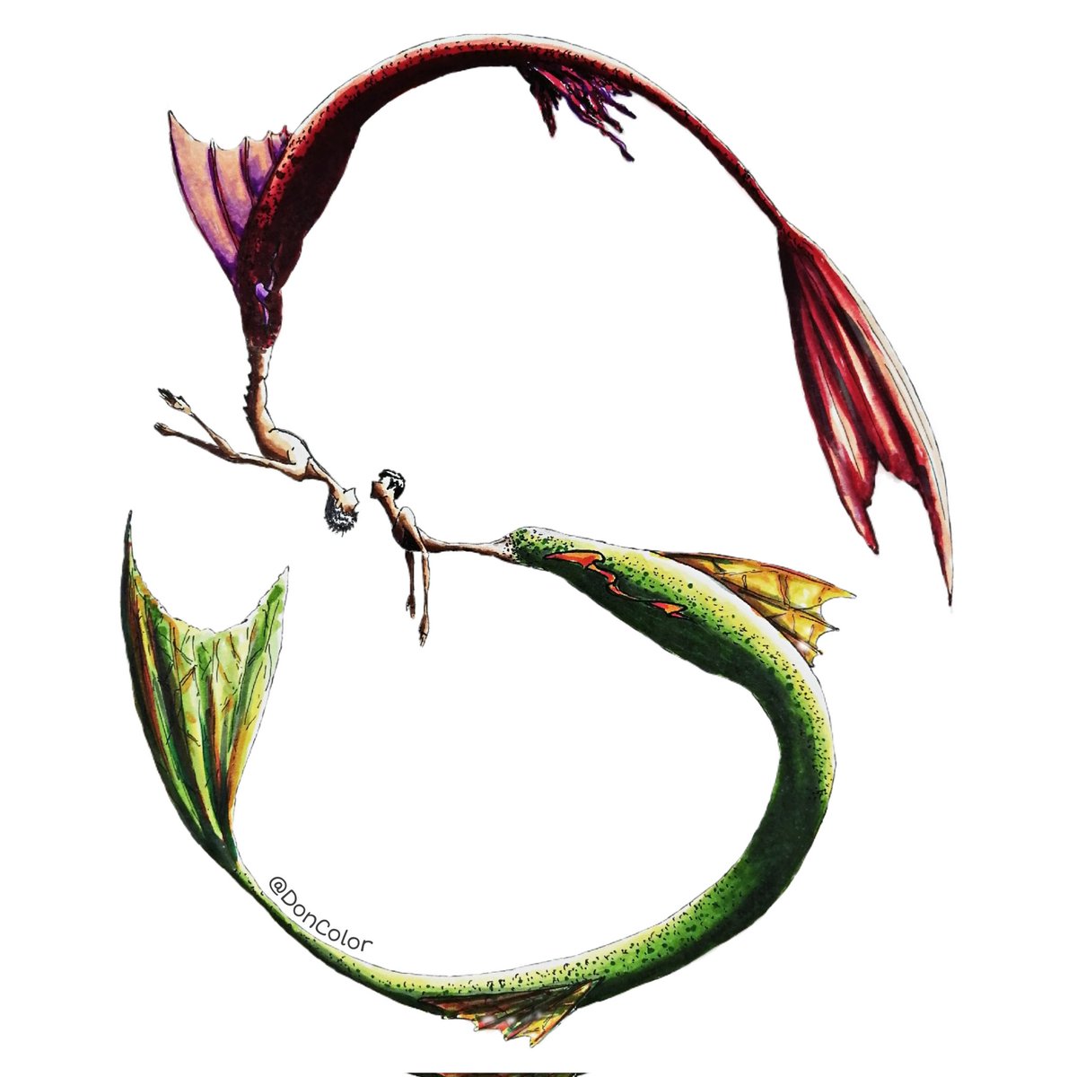 DonColor's tweet photo. ¿Sabías que por muy infinito que fuera el mar, terminaríamos encontrándonos?

#ilustración #DonColor #sirenas #siren #triton #sirenos #mar https://t.co/4yxd9Jr6JW