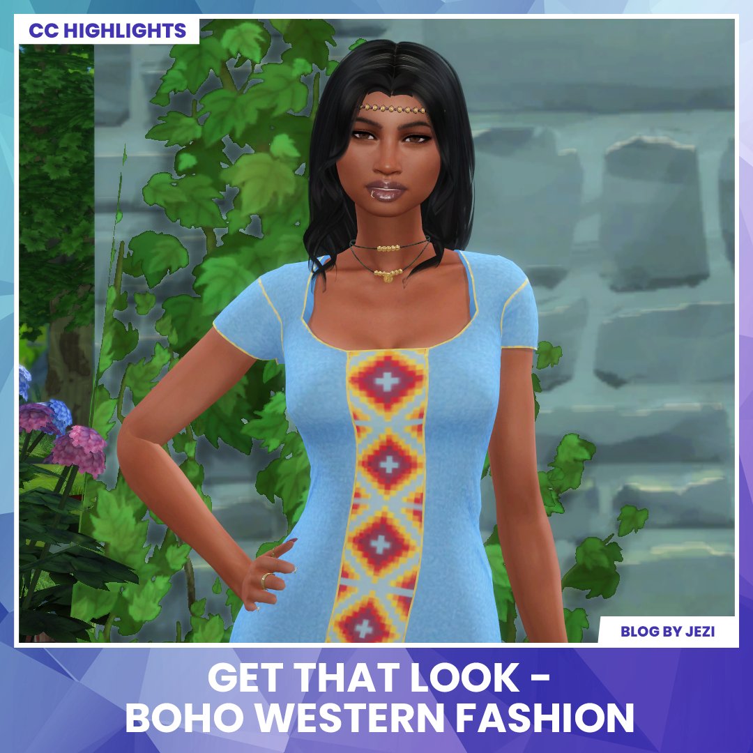 TheSimsResource's tweet photo. Check out this amazing IRL fashion trend in this edition of Get That Look - Boho Western Fashion.  🌻🤠 Read the Blog and Download the CC HERE - https://t.co/qWrQw00lx6
#TheSims4 #TS4 #SimsCC #BohoWestern https://t.co/3ofb2IbQ4o