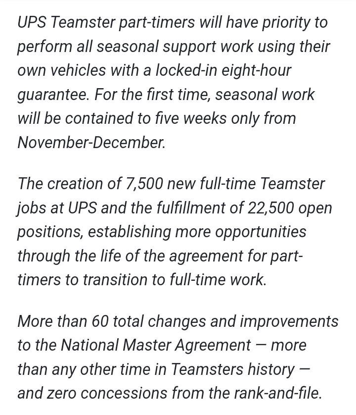 BrJoeBalkis's tweet photo. 7/25 #upsNegotiationsUpdate
On top of that wage increase of $2 a year
On top of that a COLA that keeps up with inflation. Retro pay for former 22.4s
All vehicles purchased starting 8/1 should have AC
Juneteenth a paid holiday!
No forced overtime
We need to #organize the #VoteNo https://t.co/bjpAjFXVd8