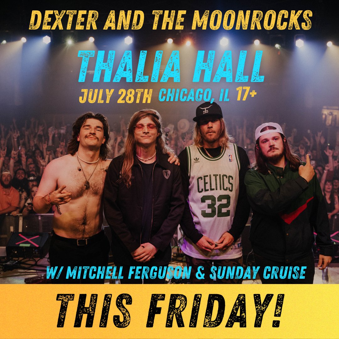 CHICAGO! We'll be at @ThaliaHallChi with @mitchjferguson and @cruise_sunday this Friday! LET'S GOOOO! 🎟- dexterandthemoonrocks.live/thaliahall 📷: @Palomedia #grunge #yallternative #chicago #livemusic