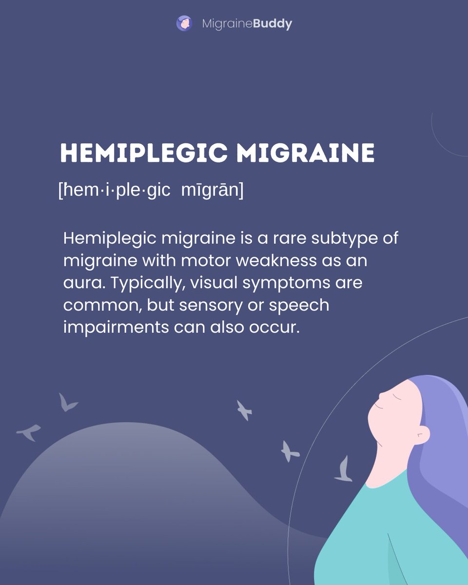 Hemiplegic Migraine: A Rare Subtype of Migraine
Read more about it in the post below!

#MigraineAwareness #HemiplegicMigraine #NeurologicalDisorders #MigraineAwareness #MigraineBuddy #ChronicMigraine #MigraineDiary #Headache #VisualAura #SpeechImpairment