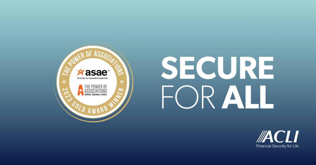 Honored to share some exciting news – Team <a href="/ACLINews/">ACLINews</a> won a 2023 @ASAE @Power of Associations Gold Award for our commitment to improving #RetirementSecurity, which led to passage of the SECURE 2.0 Act of 2022!