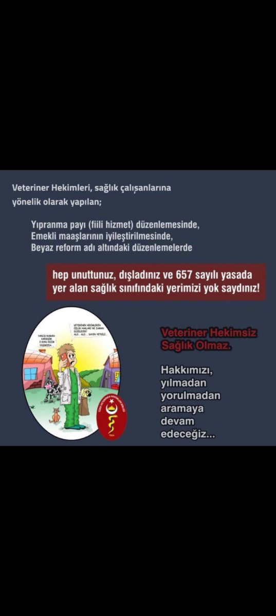 Vet__Hekim's tweet photo. 💉💉Veteriner Hekimler korona aşısı üretti, şap aşısı üretti, "hakkınız ödenmez" dediler. Ödemediler. 

#SendikaVetHekimiUnutma
@MemurSenKonf
@_aliyalcin_
@TocBirsenGM
@huseyinozturk_1
@ttosgm
@kesk1995
@merkezkonseyi
@ProfArslan
#KamuVeterinerHekimiDuy https://t.co/4n1rgQUJmX