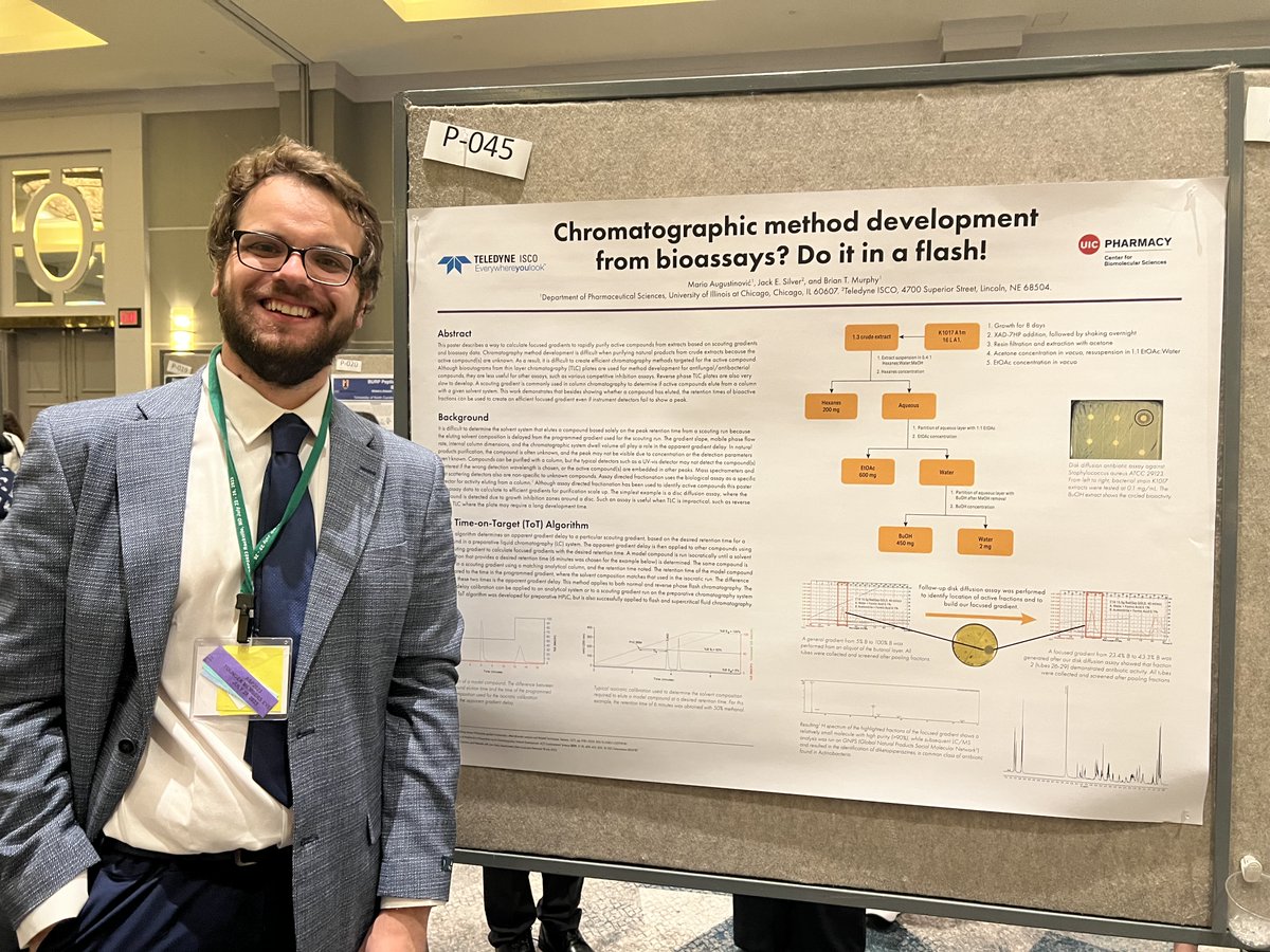 Thank you to Mario Augustinovic at University of Illinois for presenting this poster at the American Society of Pharmacognosy on Chromatographic method development from bioassays? Do it in a Flash! Comment on this post if you would like us to send you a copy of it.