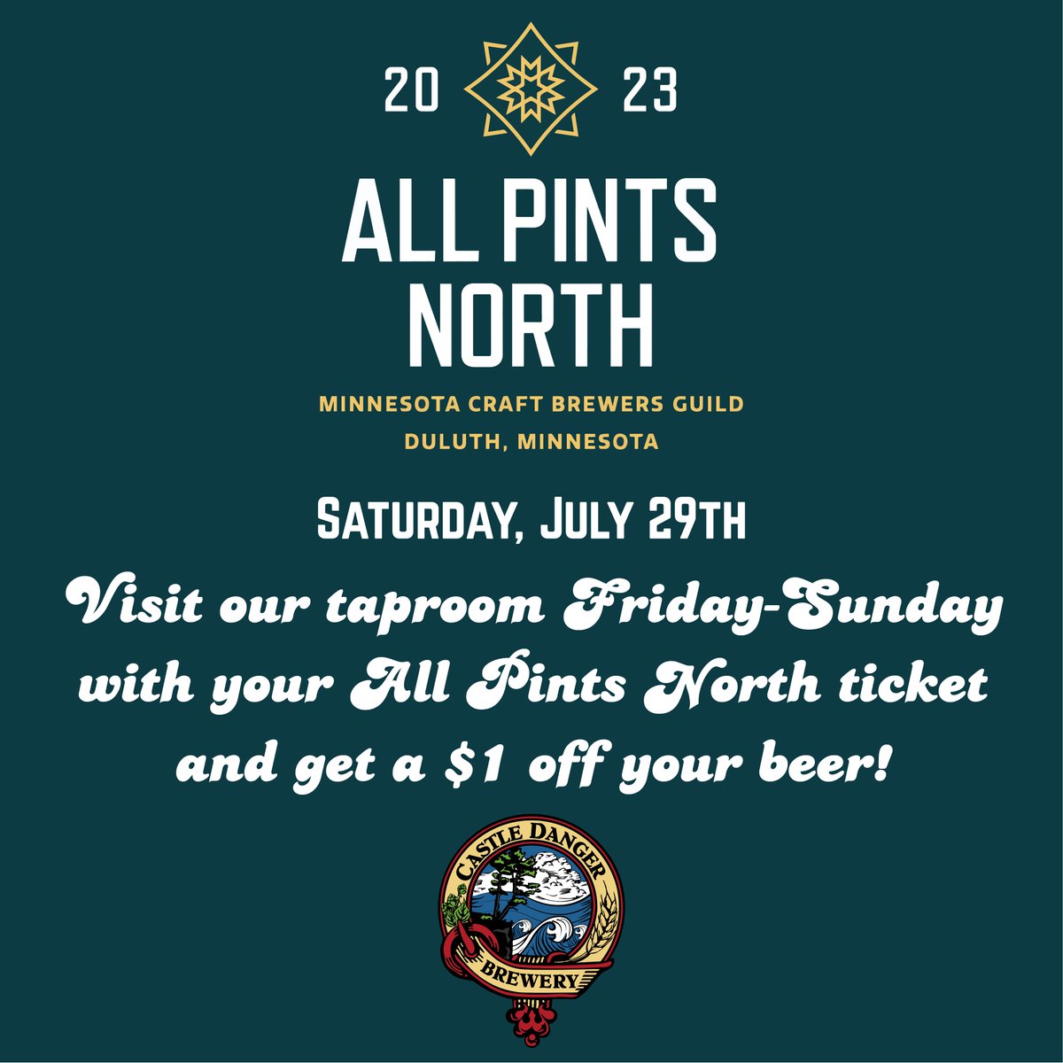 If you're in town for #AllPintsNorth this weekend, stop by our taproom for a pint! Escape the hustle and bustle of Duluth with a short trip up the Scenic HWY to our taproom in Two Harbors. Show us a copy of your All Pints North ticket and we'll give you $1 off your first beer!🍻