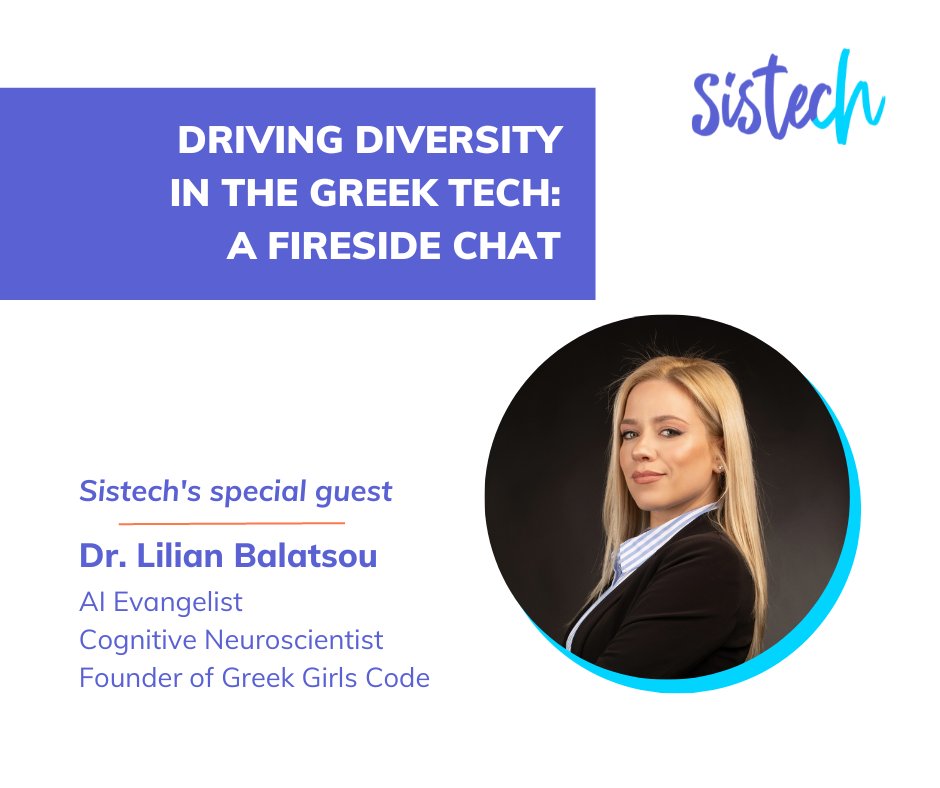 Fireside-chatting with @e_balatsou from @GreekGirlsCode at Sistech Global about our work in AI, Data Science, Careers in Tech and initiatives to diversify the Greek Scene